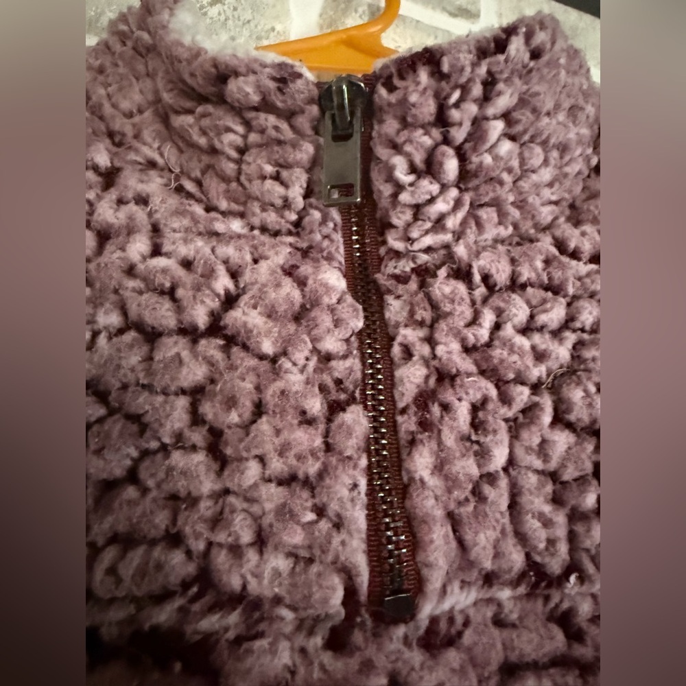 CoffeeShop Purple and White Sherpa Jacket - Picture 2 of 4